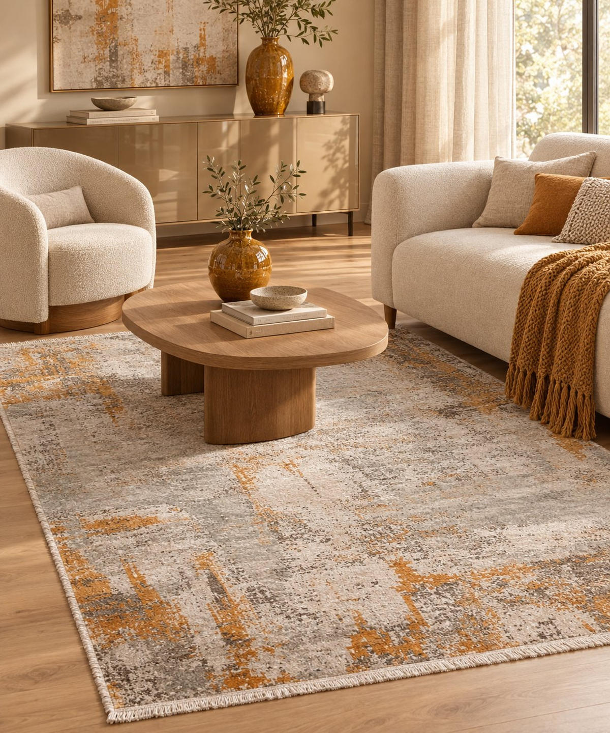 Covor Vintage Apollo  - auriu, Design, textil (200/290cm) - Dieter Knoll