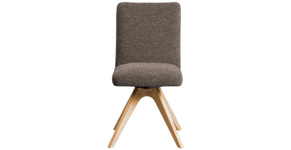 STUHL Webstoff Braun Eiche vollmassiv  - Eichefarben/Braun, KONVENTIONELL, Holz/Textil (47/89/60cm) - Linea Natura