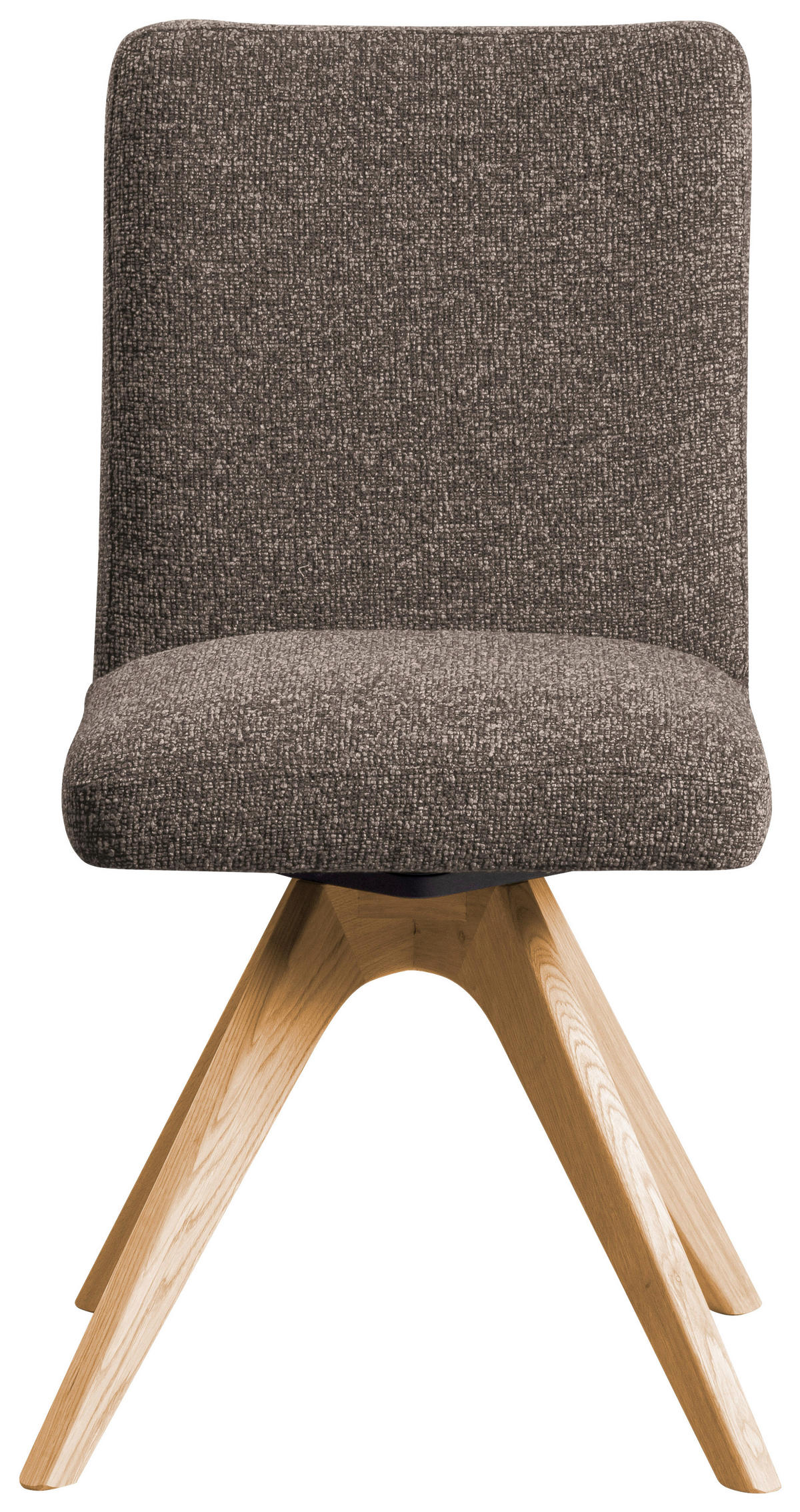 STUHL Webstoff Braun Eiche vollmassiv  - Eichefarben/Braun, KONVENTIONELL, Holz/Textil (47/89/60cm) - Linea Natura