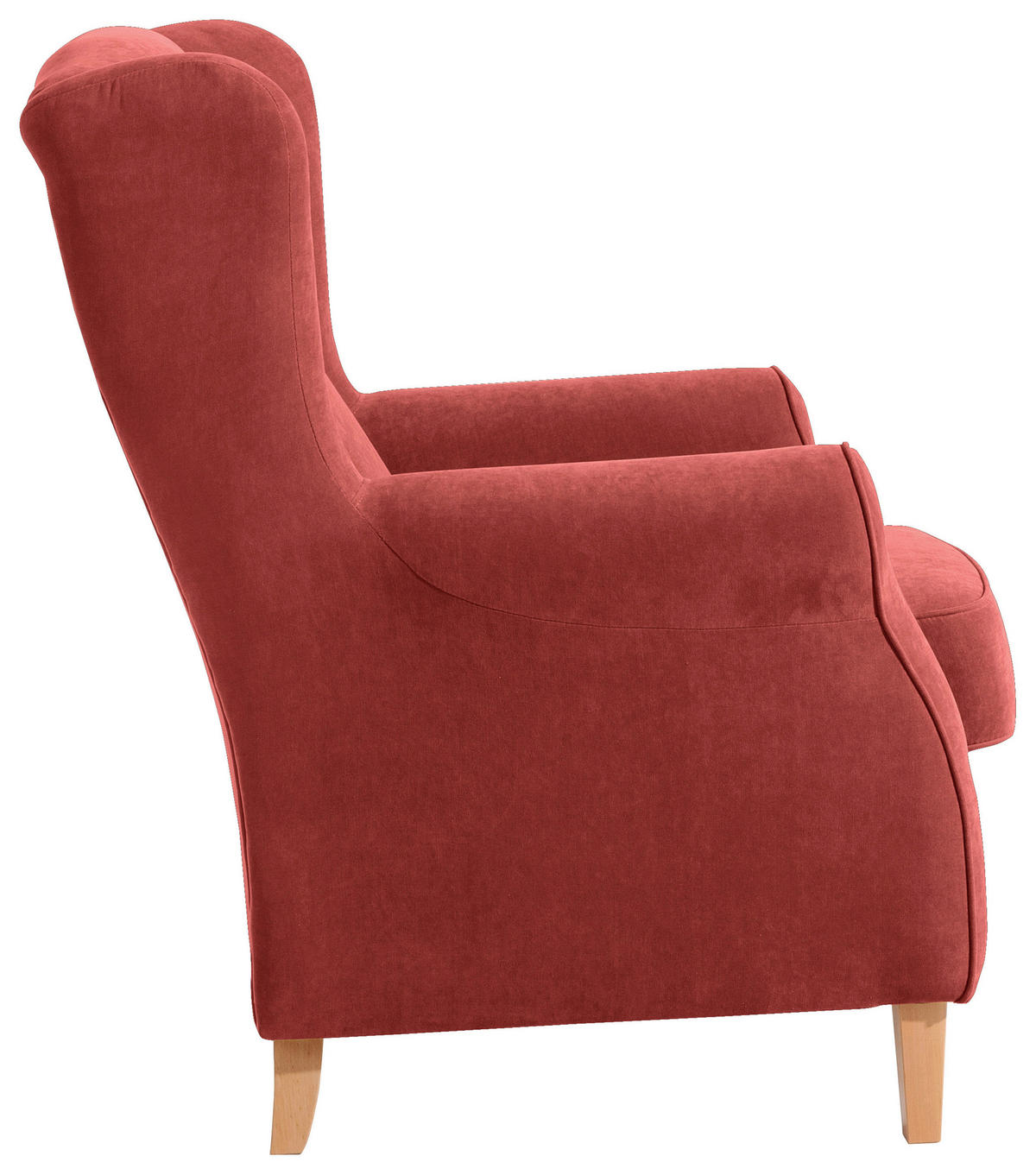 OHRENSESSEL in Velours Terracotta  - Buchefarben/Terracotta, Design, Holz/Textil (77/103/86cm) - Max Winzer