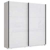 ORMAR S KLIZNIM VRATIMA bijela, bijela visoki sjaj   - bijela/bijela visoki sjaj, Moderno, drvni materijal/metal (200,1/209,7/61,2cm) - Hom`in