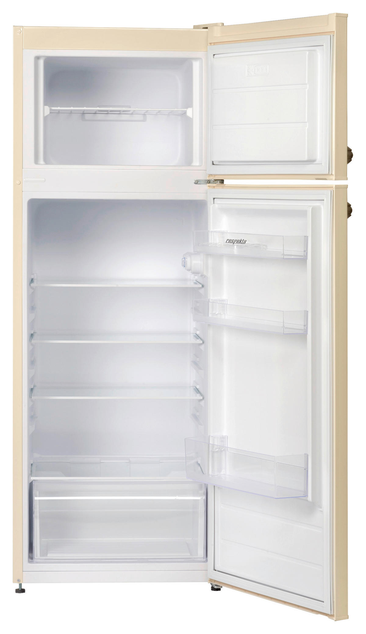 KYL-/FRYSKOMBINATION KS144VC  - cremefärgad, Trend, metall/glas (54/145/57cm) - Respekta