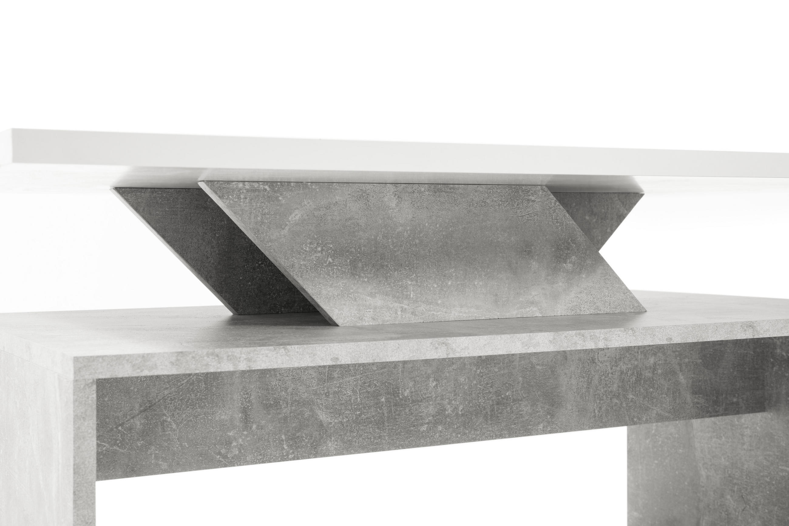 MĂSUȚĂ DE CAFEA material pe bază de lemn 100/60/50 cm   - gri deschis/alb, Design, material pe bază de lemn (100/60/50cm) - Carryhome
