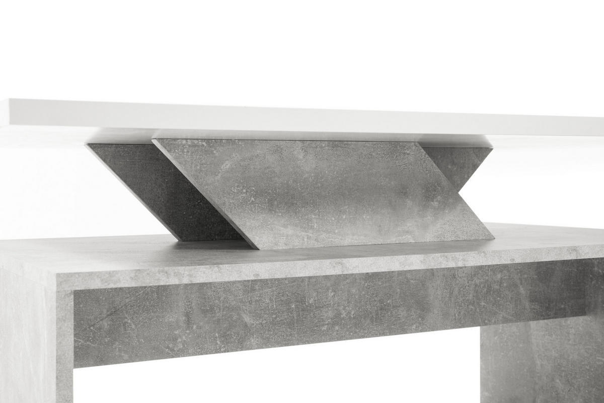 COUCHTISCH 100/60/50 cm rechteckig Weiß, Hellgrau  - Hellgrau/Weiß, Design, Holzwerkstoff (100/60/50cm) - MID.YOU