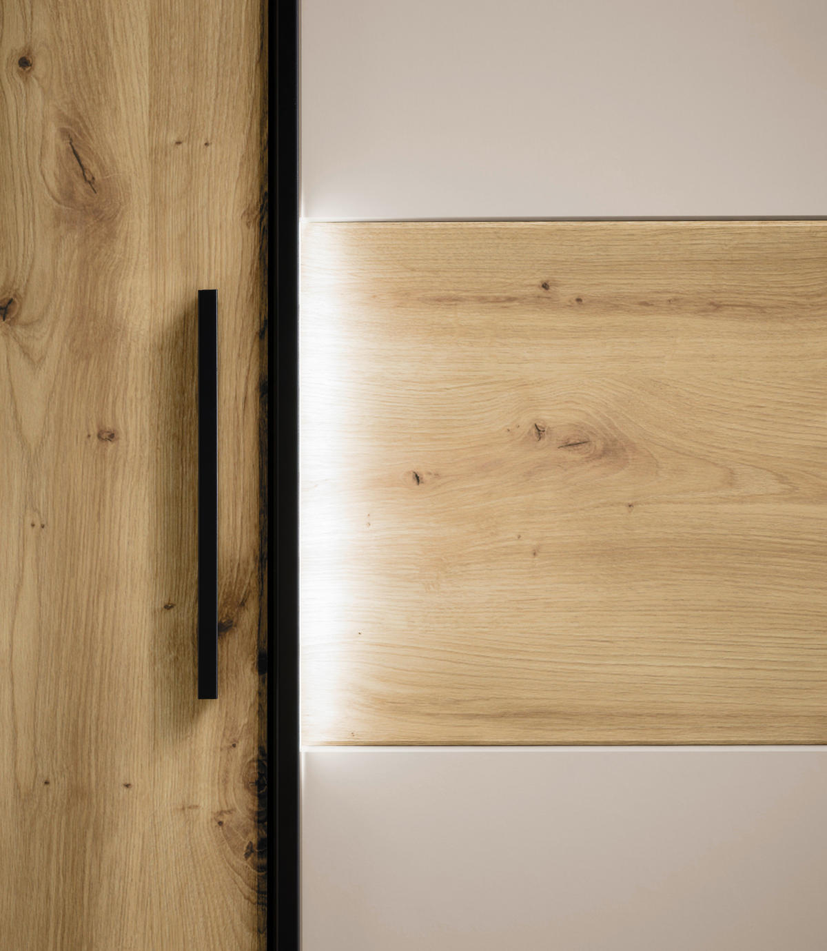 KOMBISCHRANK 267/225/62 cm 4-türig  - Kaschmir/Schwarz, Design, Holzwerkstoff/Metall (267/225/62cm) - Xora