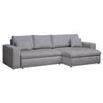 ECKSOFA in Chenille Grau  - Schwarz/Grau, KONVENTIONELL, Kunststoff/Textil (292/150cm) - Hom`in