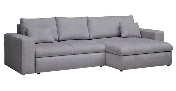 ECKSOFA Grau Chenille  - Schwarz/Grau, KONVENTIONELL, Kunststoff/Textil (292/150cm) - Hom`in