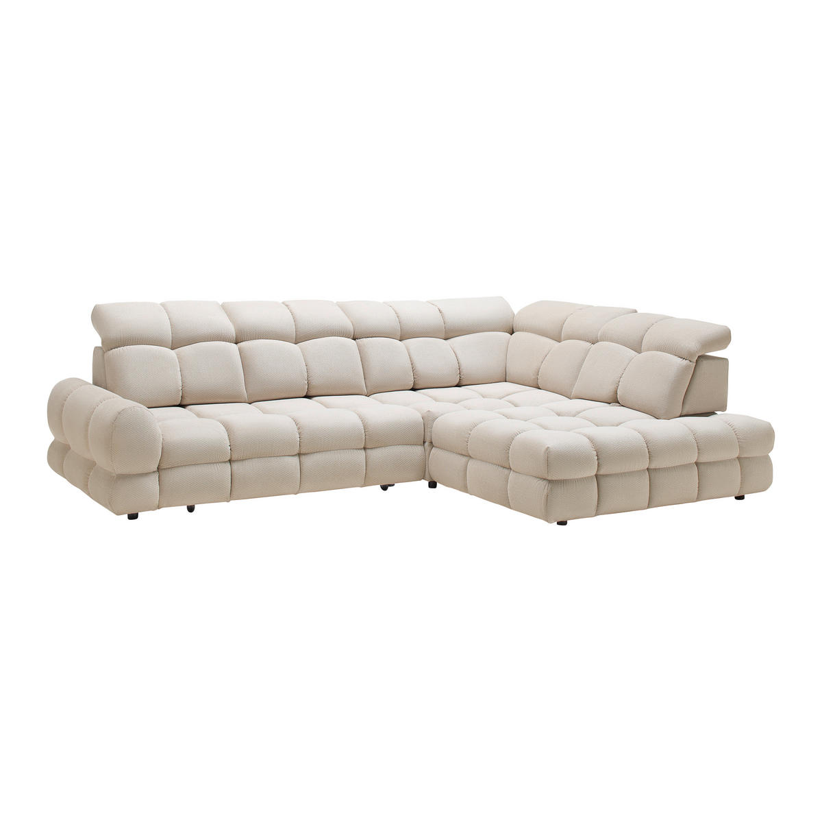 HÖRNSOFFA i vävt tyg beige  - beige/svart, Modern, trämaterial/trä (302/86-105/217cm) - Livetastic