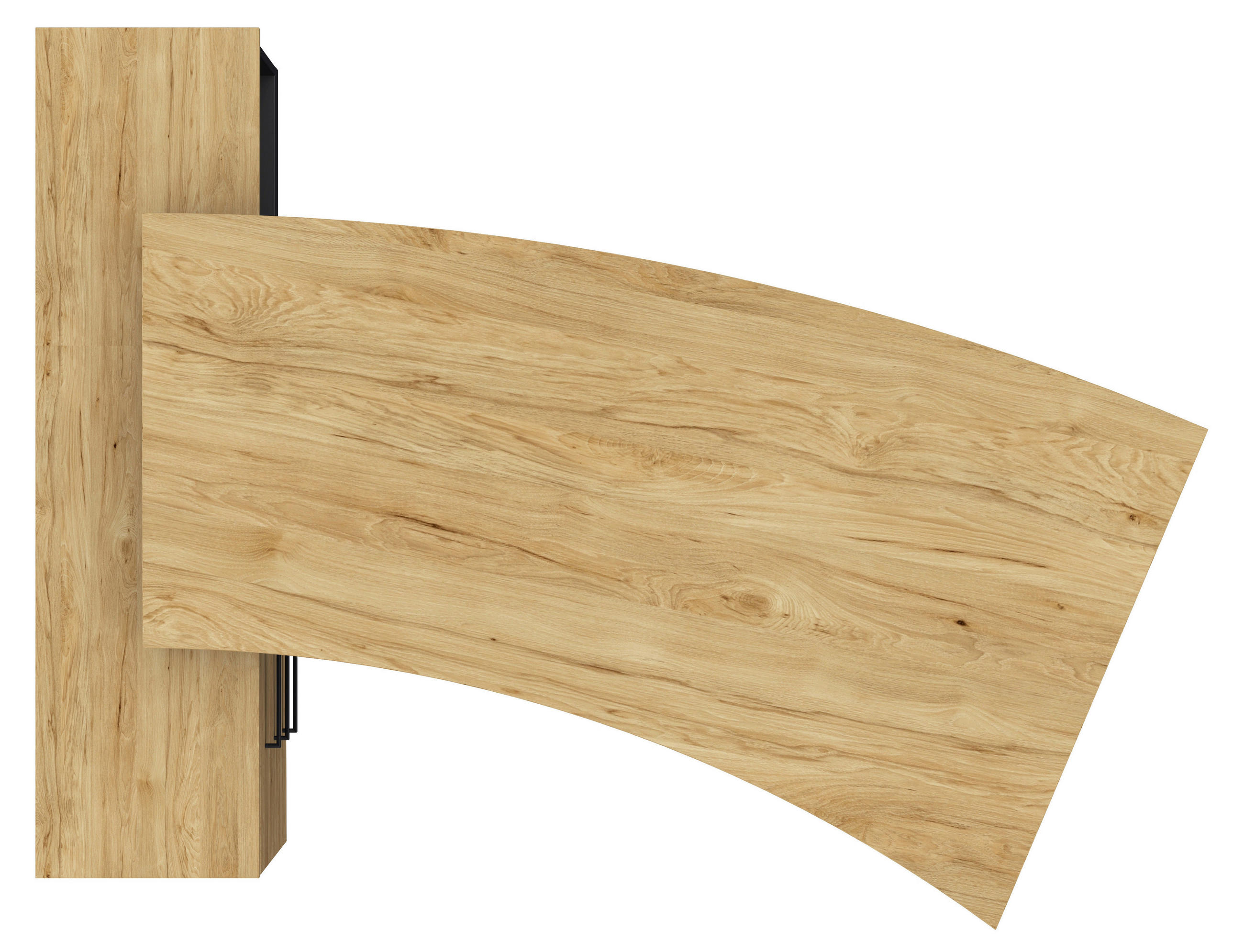 ECKSCHREIBTISCH  in Anthrazit, Hickory  - Anthrazit/Alufarben, Design, Holzwerkstoff/Metall (200/160cm) - Moderano