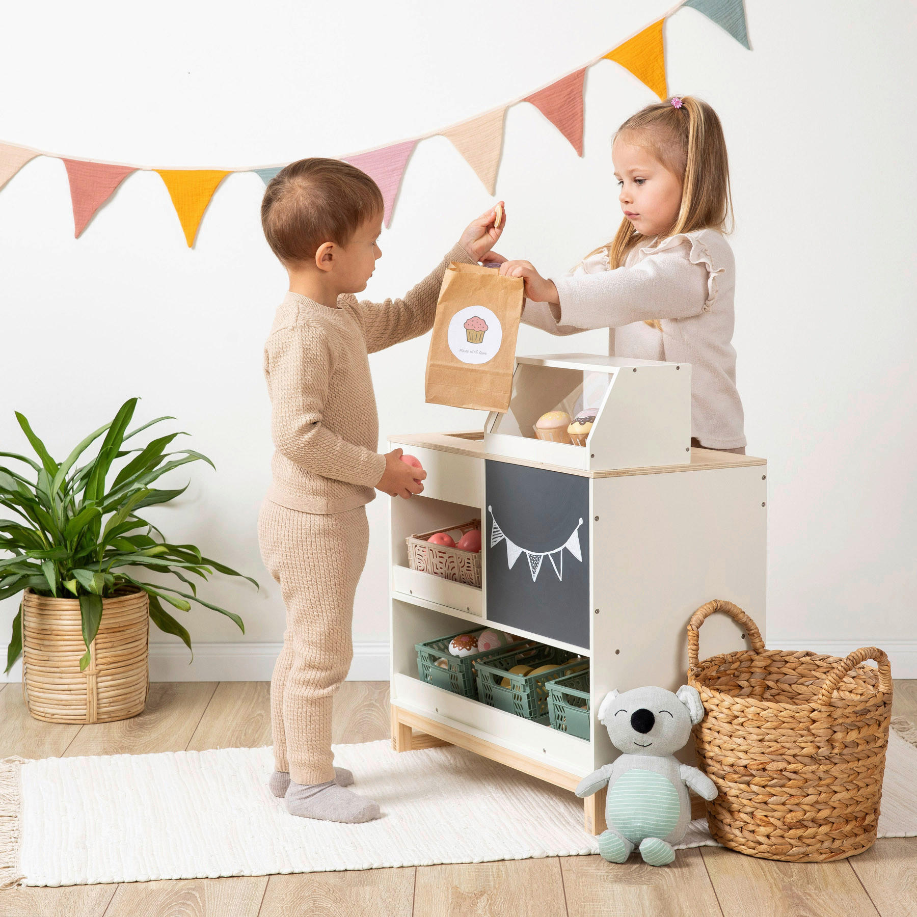 KAUFLADEN - Naturfarben/Weiß, Basics, Holz (59/30/64cm) - MUSTERKIND