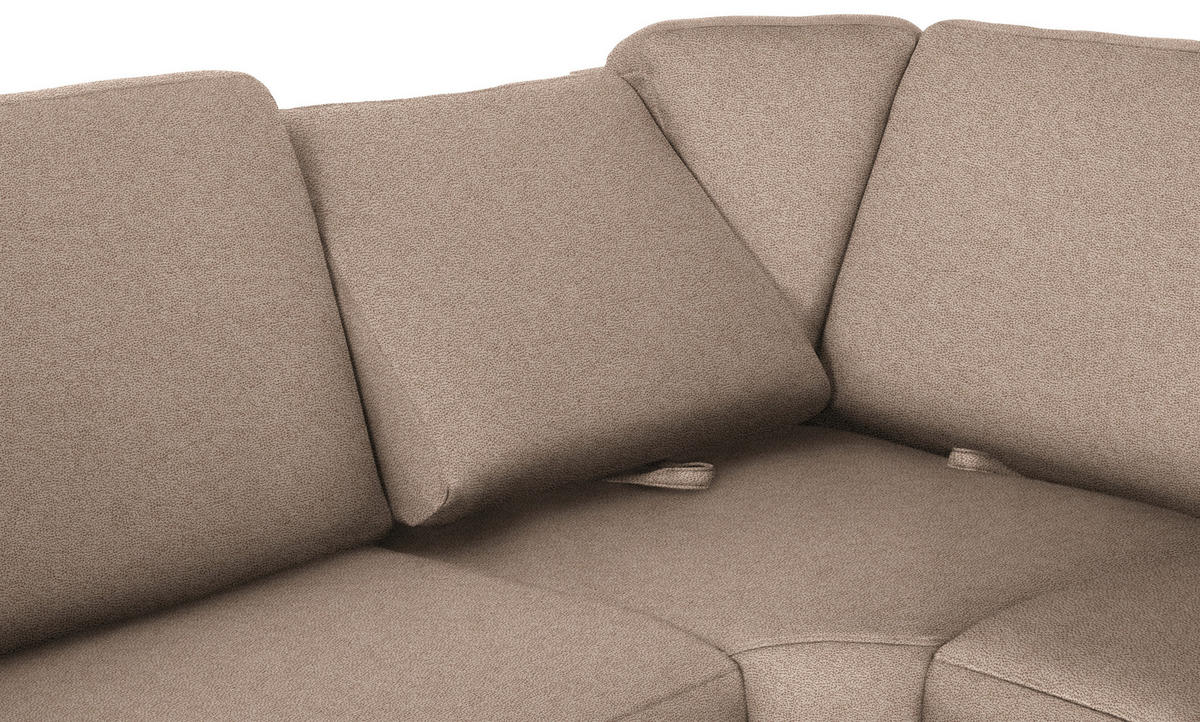 WOHNLANDSCHAFT in Flachgewebe Sandfarben  - Sandfarben/Chromfarben, Konventionell, Textil/Metall (240/330/163cm) - Beldomo System