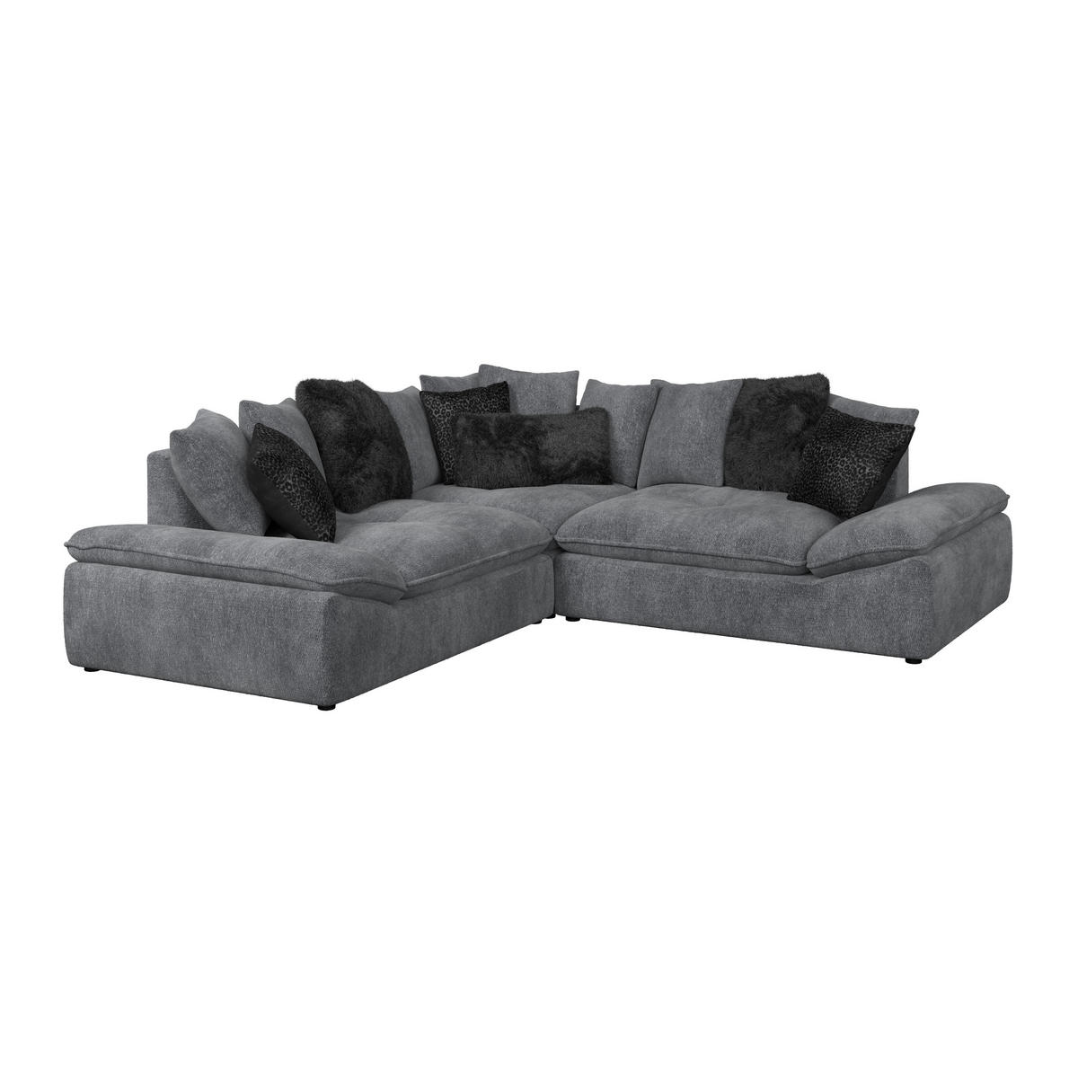 ECKSOFA Anthrazit  - Anthrazit/Schwarz, Trend, Textil (278/278cm) - MID.YOU