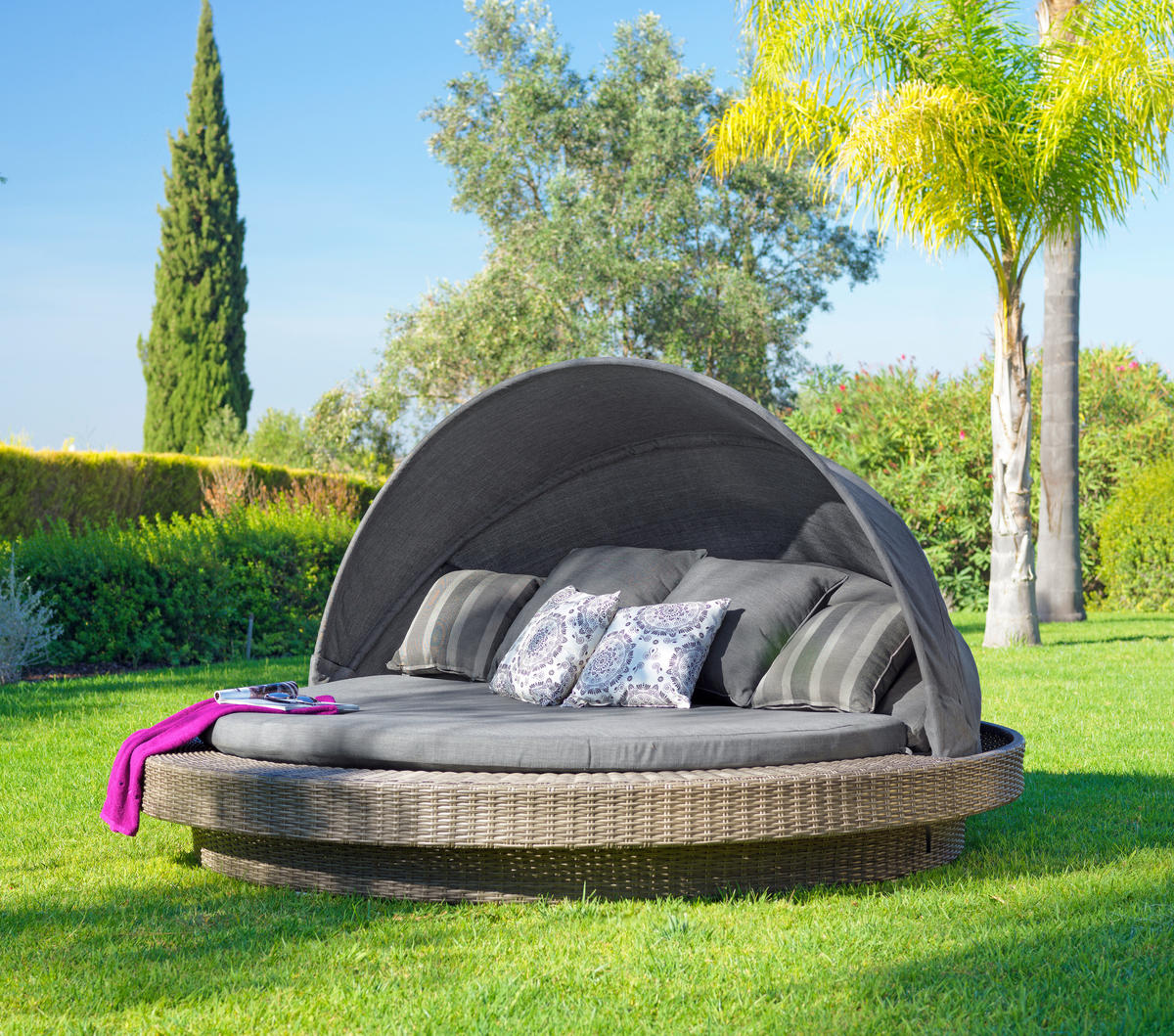 Pat Terasă 218/127/218 cm  - gri, Romantik / Landhaus, plastic/metal (218/127/218cm) - Amatio