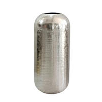 VASE 45 cm  - Silberfarben, Design, Metall (20/20/45cm) - MID.YOU