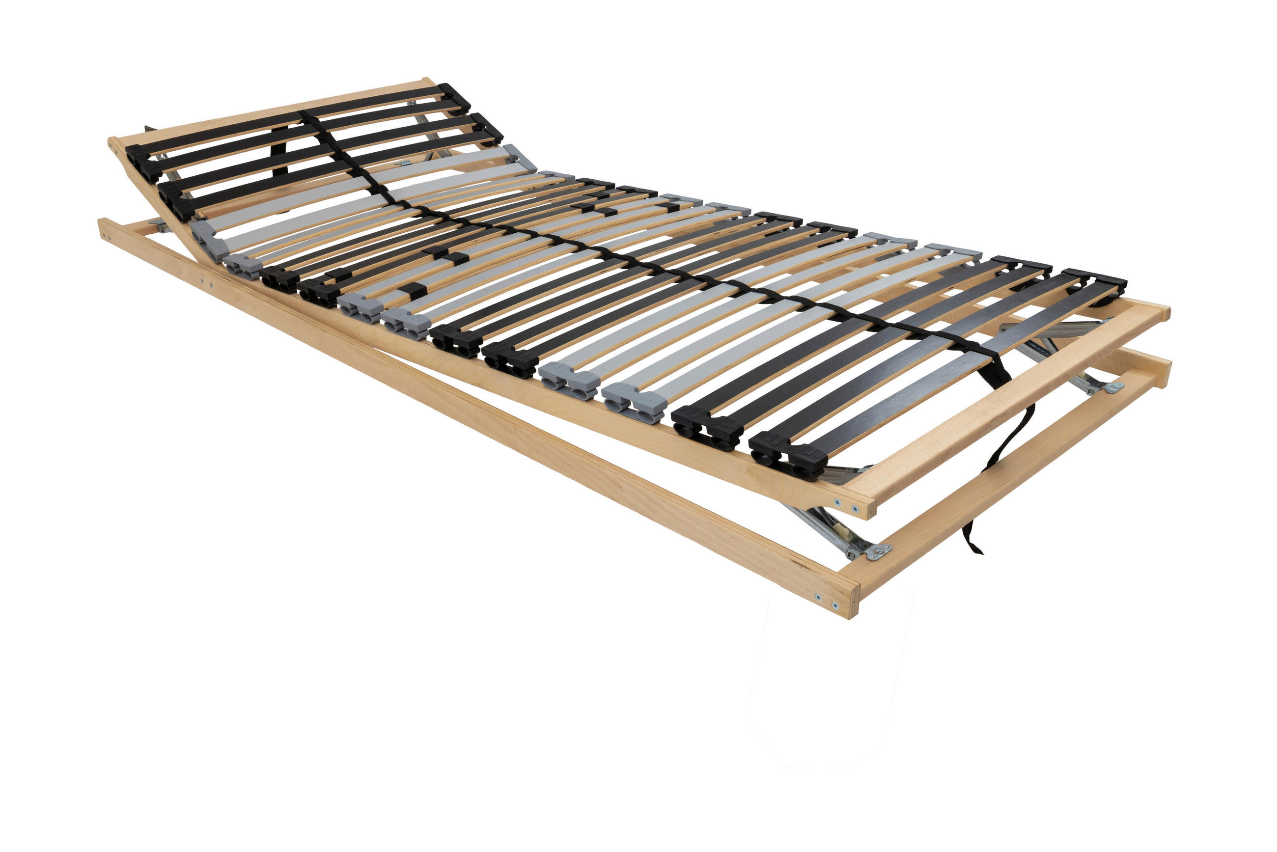 LATTENROST 140/200 cm Kopfteil, Fußteil, Mittelzone verstellbar, Birke  - Anthrazit/Silberfarben, Basics, Holz (140/200cm) - MID.YOU