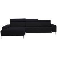 ECKSOFA  in Webstoff Anthrazit  205/308 cm  - Anthrazit/Alufarben, Design, Textil/Metall (205/308cm) - Sedda