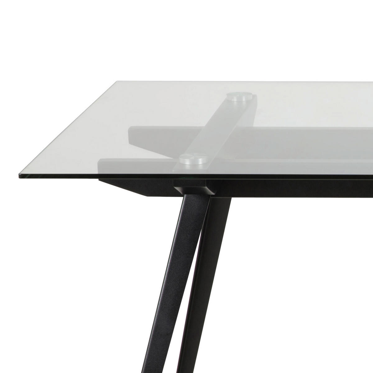 JEDILNA MIZA, črna  - črna, Design, kovina/steklo (180/90/75cm) - MID.YOU