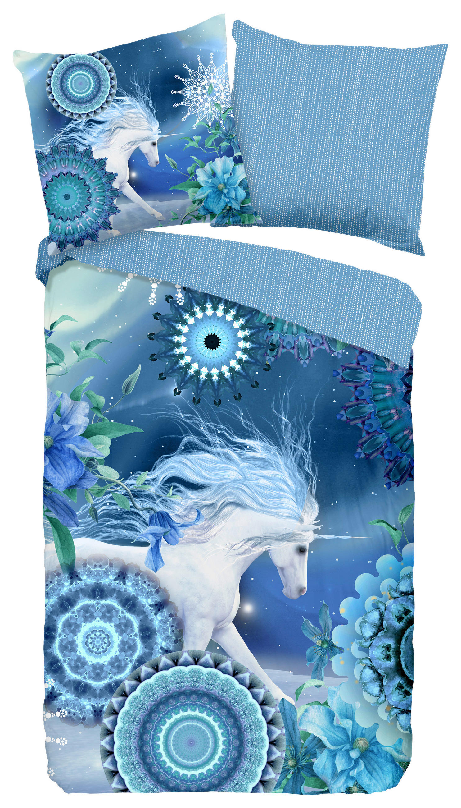 WENDEBETTWÄSCHE Lumi Biber 155/220 cm  - Blau, Design, Textil (155/220cm)