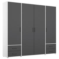 OMARA S KLASIČNIMI VRATI, siva, bela  - siva/bela, Moderno, umetna masa/leseni material (187/194/53cm) - Modern Living