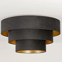 DECKENLEUCHTE Luneta Nero 60/30 cm   - Schwarz, Design, Textil (60/30cm)