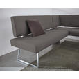 ECKBANK 219/160 cm  in Anthrazit, Edelstahlfarben  - Edelstahlfarben/Anthrazit, Design, Textil/Metall (219/160cm) - Dieter Knoll