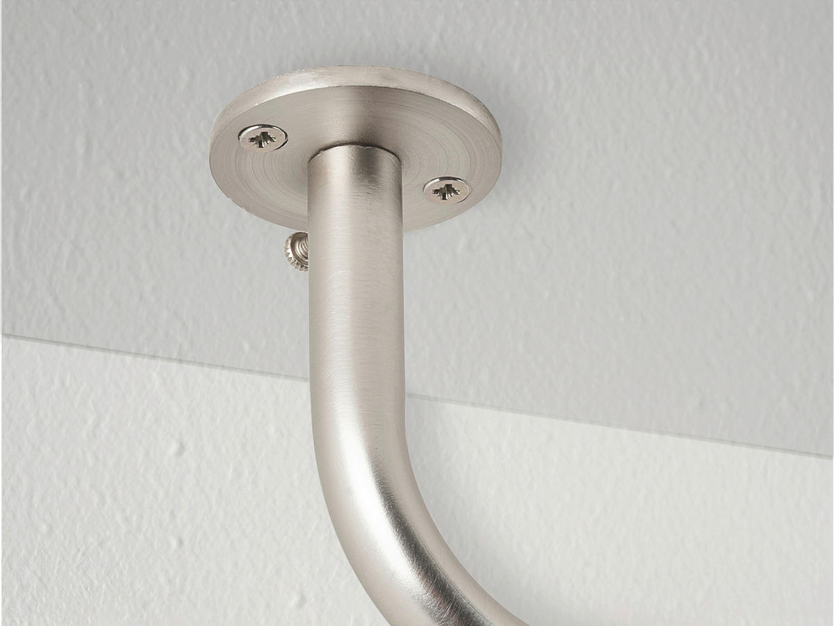 VORHANGSTANGENSET  120 cm  - Grau Hochglanz, Design, Metall (120cm)