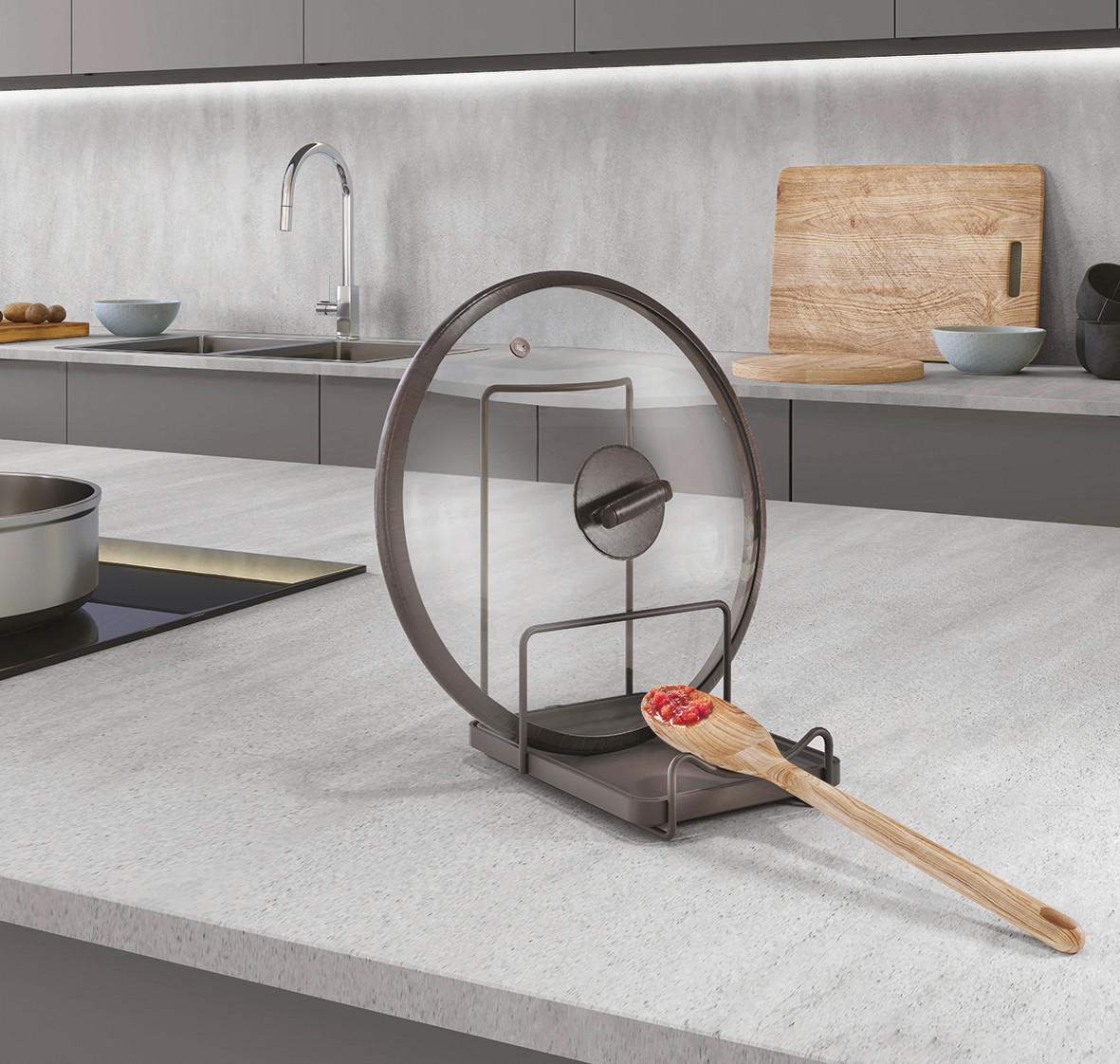 LÖFFELABLAGE   - Schwarz, Basics, Metall (17/19/12cm) - Metaltex