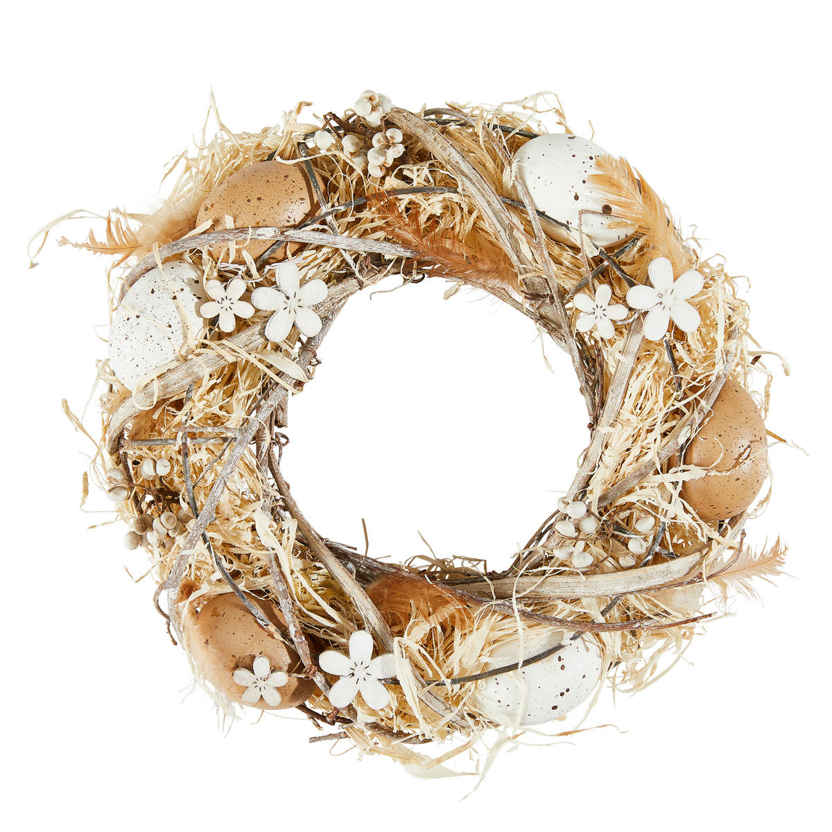 FRÜHLINGSKRANZ  - Beige/Braun, LIFESTYLE, Naturmaterialien/Holz (25cm)