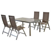 GARTENSET 5-teilig Aluminium 5-teilig  - Taupe/Silberfarben, MODERN, Textil/Metall - Gardenson