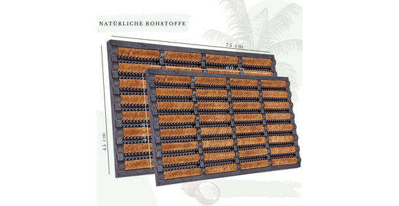 KOKOSMATTE 40/60 cm Mix Mats  - Hellbraun/Schwarz, Basics, Naturmaterialien/Kunststoff (40/60cm) - Esposa