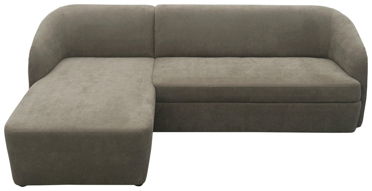 ECKSOFA 100 033 Taupe Webstoff Rücken echt  - Taupe/Schwarz, MODERN, Kunststoff/Textil (148/230cm) - Livetastic