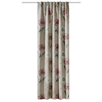 FERTIGVORHANG  blickdicht   135/245 cm  - Naturfarben/Rosa, ROMANTIK / LANDHAUS, Textil (135/245cm)