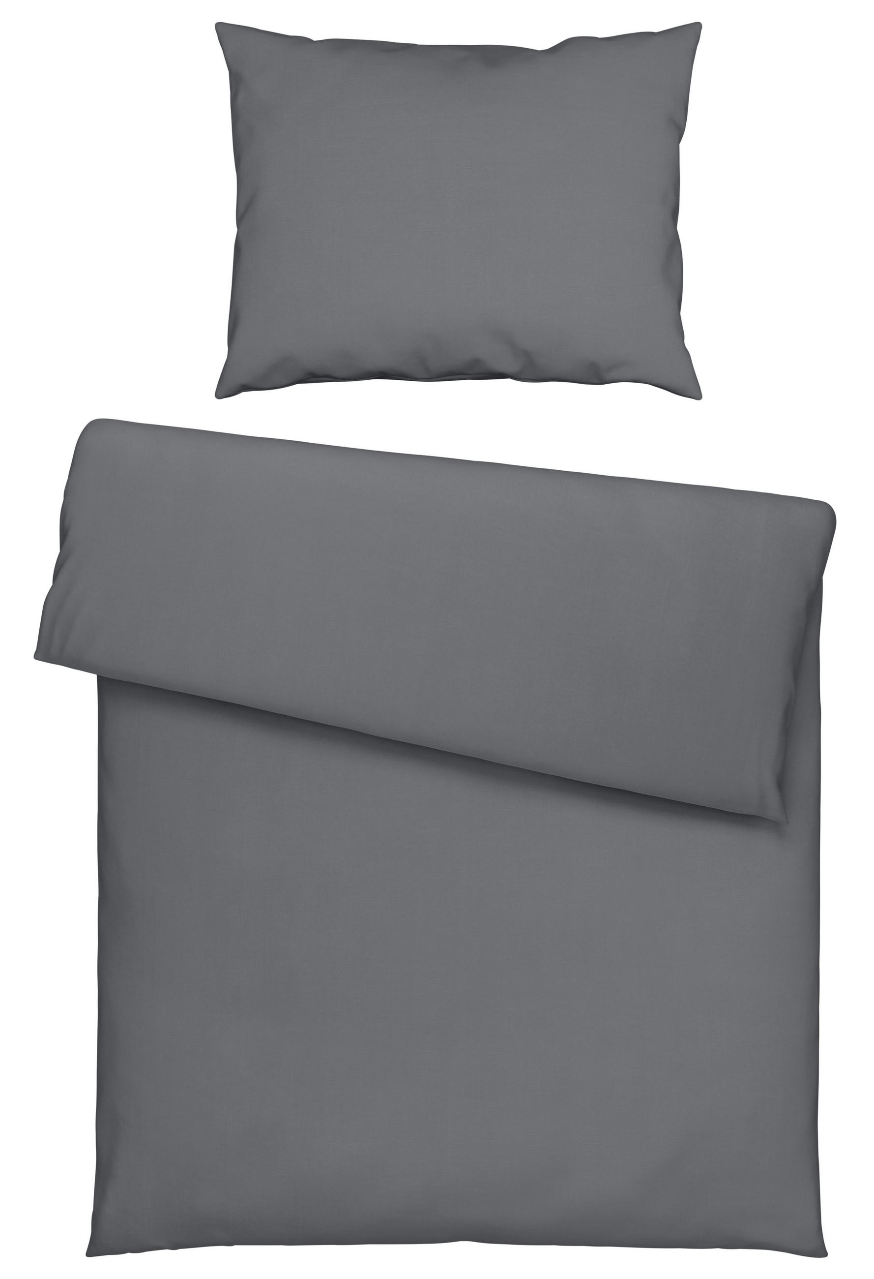 BETTWÄSCHE TANJA Satin 140/200 cm  - Anthrazit, Basics, Textil (140/200cm) - Novel
