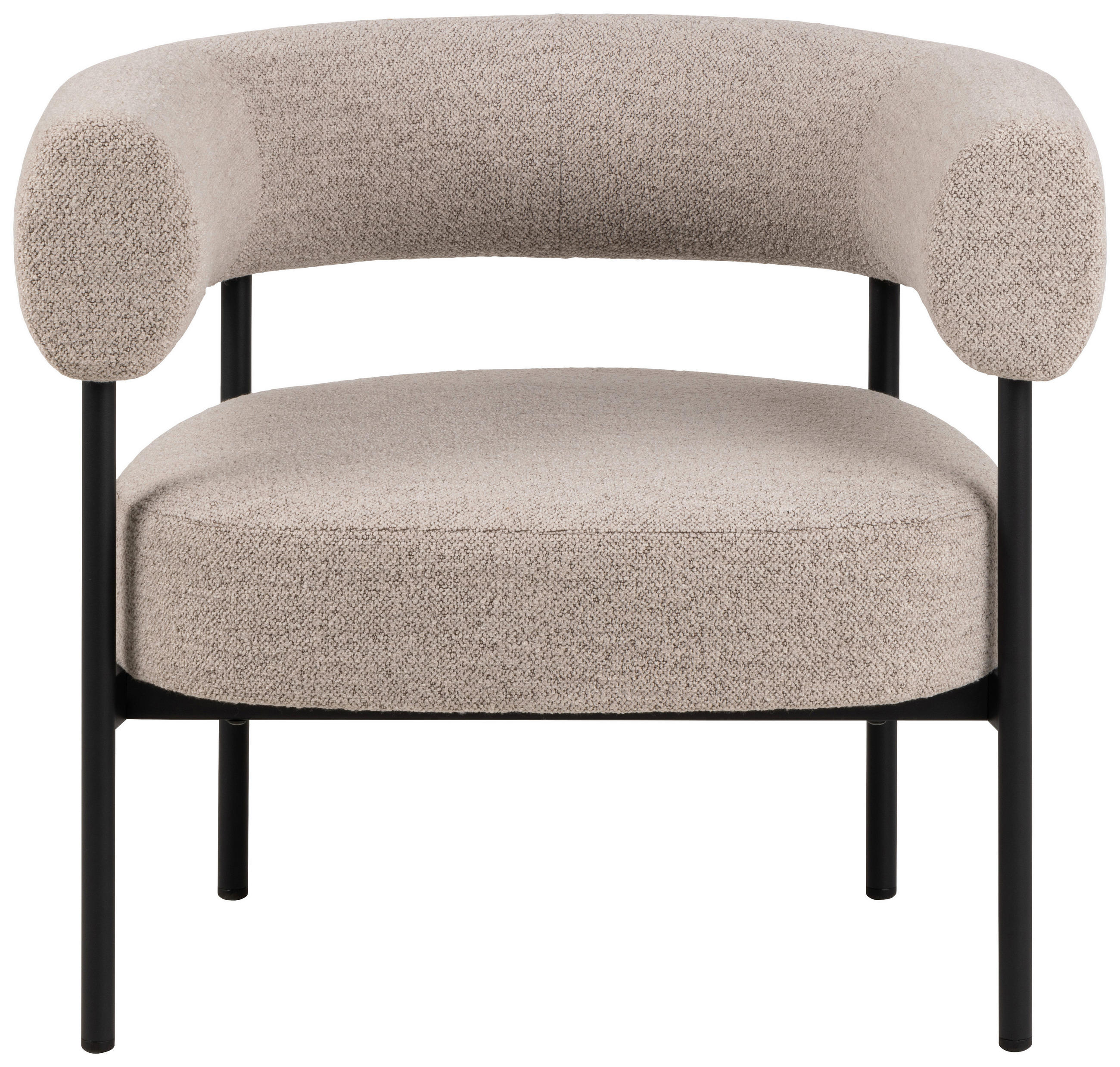 COCKTAILSESSEL Flachgewebe Beige    - Beige/Schwarz, Design, Textil/Metall (78,5/71/67,5cm) - Carryhome