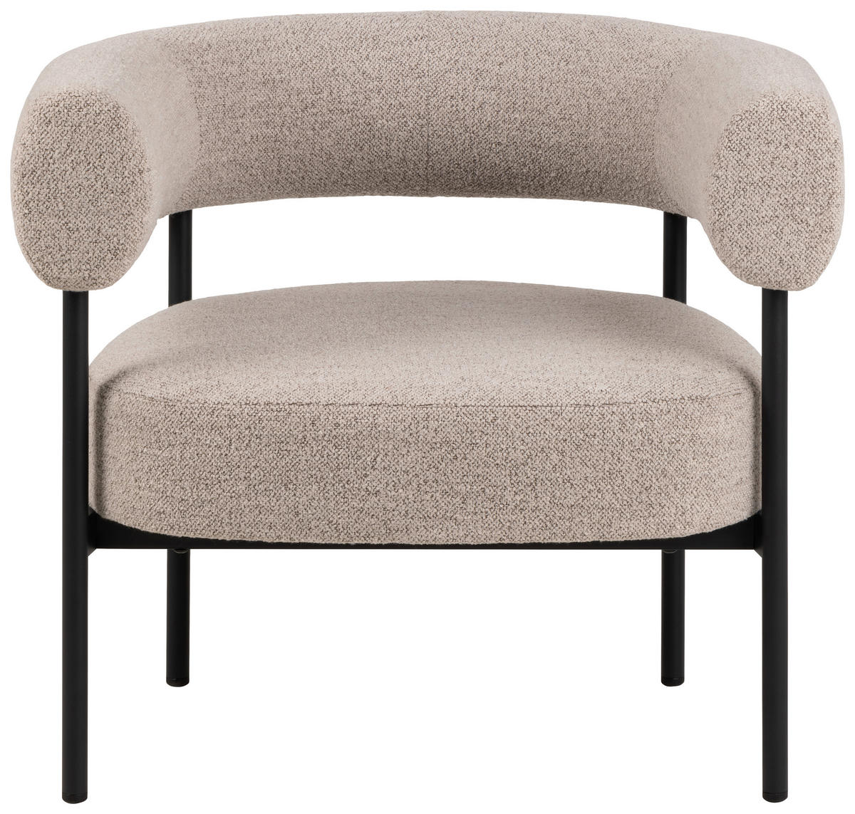 COCKTAILSESSEL Flachgewebe Beige    - Beige/Schwarz, Design, Textil/Metall (78,5/71/67,5cm) - Carryhome