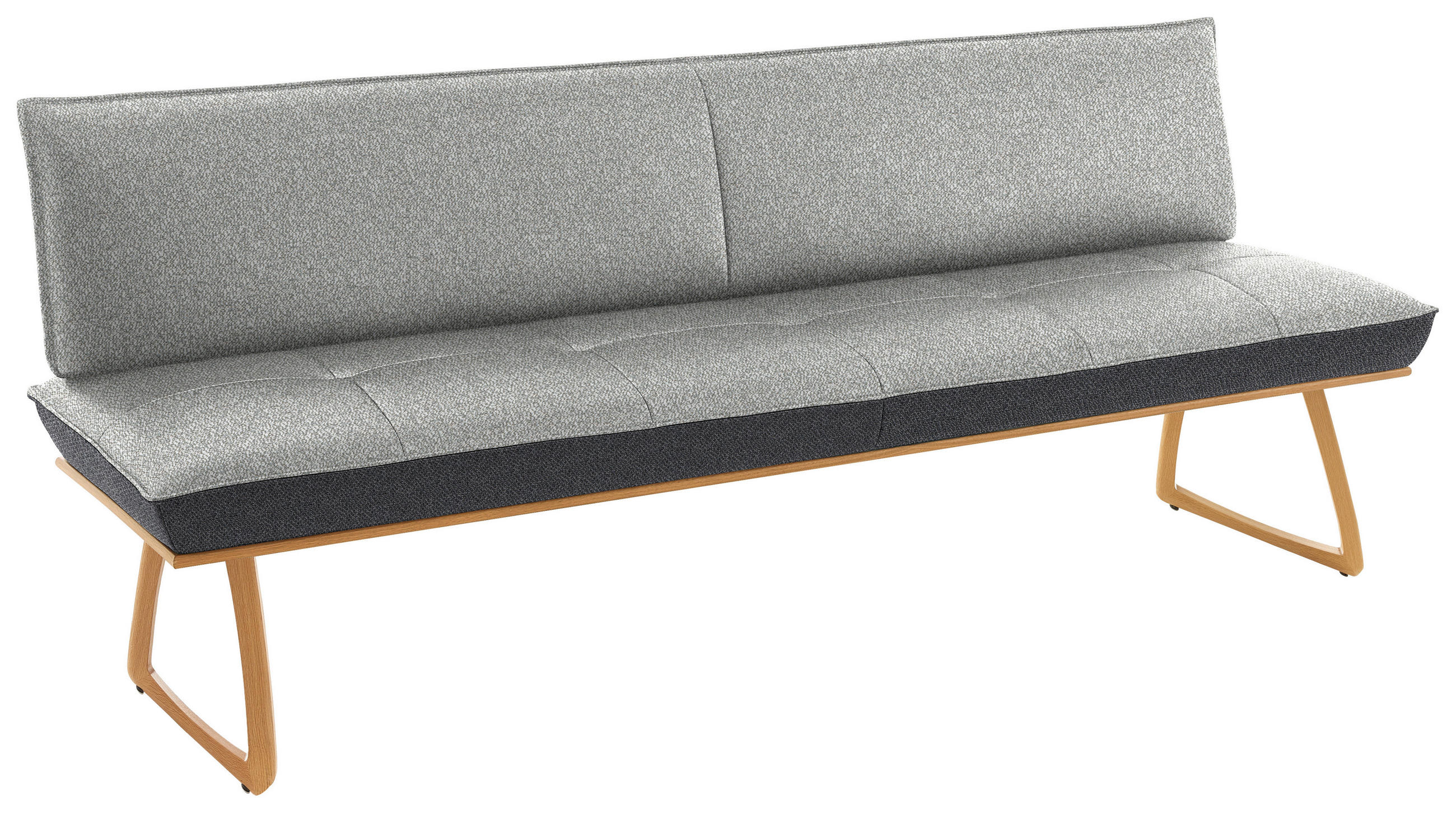 SITZBANK 214/88/66 cm  in Grau, Hellgrau, Wildeiche  - Wildeiche/Eichefarben, Design, Holz/Textil (214/88/66cm) - Koinor