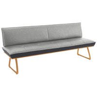 SITZBANK in Holz, Textil Grau, Hellgrau, Wildeiche  - Wildeiche/Eichefarben, Design, Holz/Textil (214/88/66cm) - Koinor