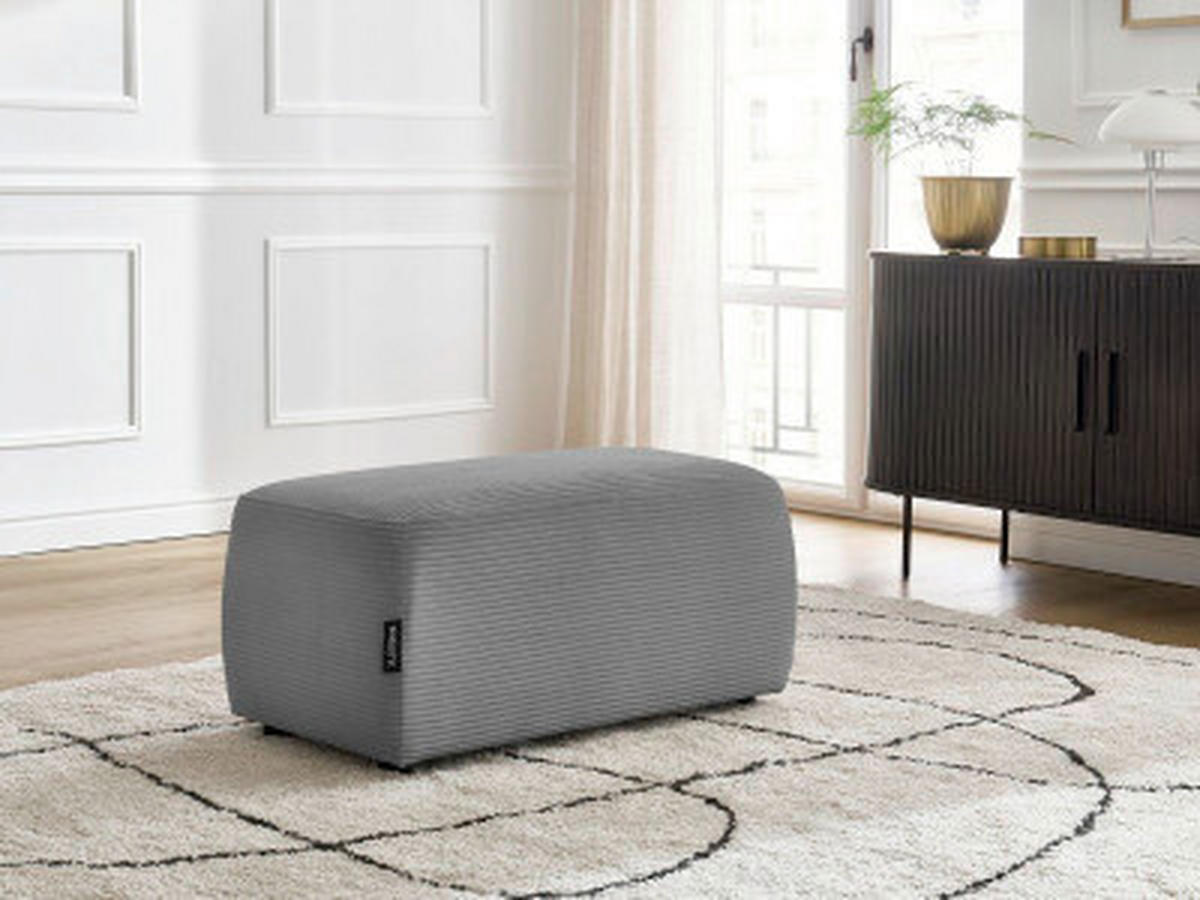 HOCKER ATILLA Cord Dunkelgrau  - Dunkelgrau/Schwarz, MODERN, Kunststoff/Textil (92/44/48cm)