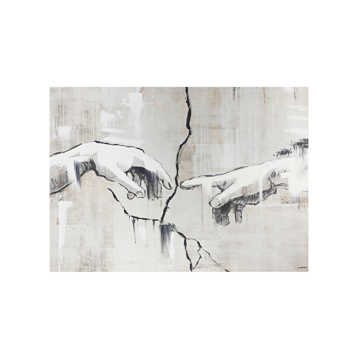 ÖLGEMÄLDE 100/70 cm  - Beige/Weiß, LIFESTYLE, Holzwerkstoff/Textil (100/70cm) - Monee