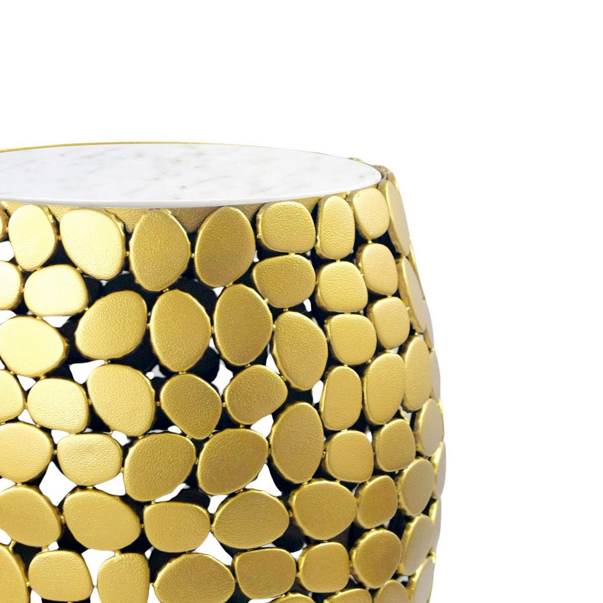 POMOĆNI STOLIĆ zlatne boje  metal   - zlatne boje, Design, kamen/metal (40/46/40cm) - Livetastic