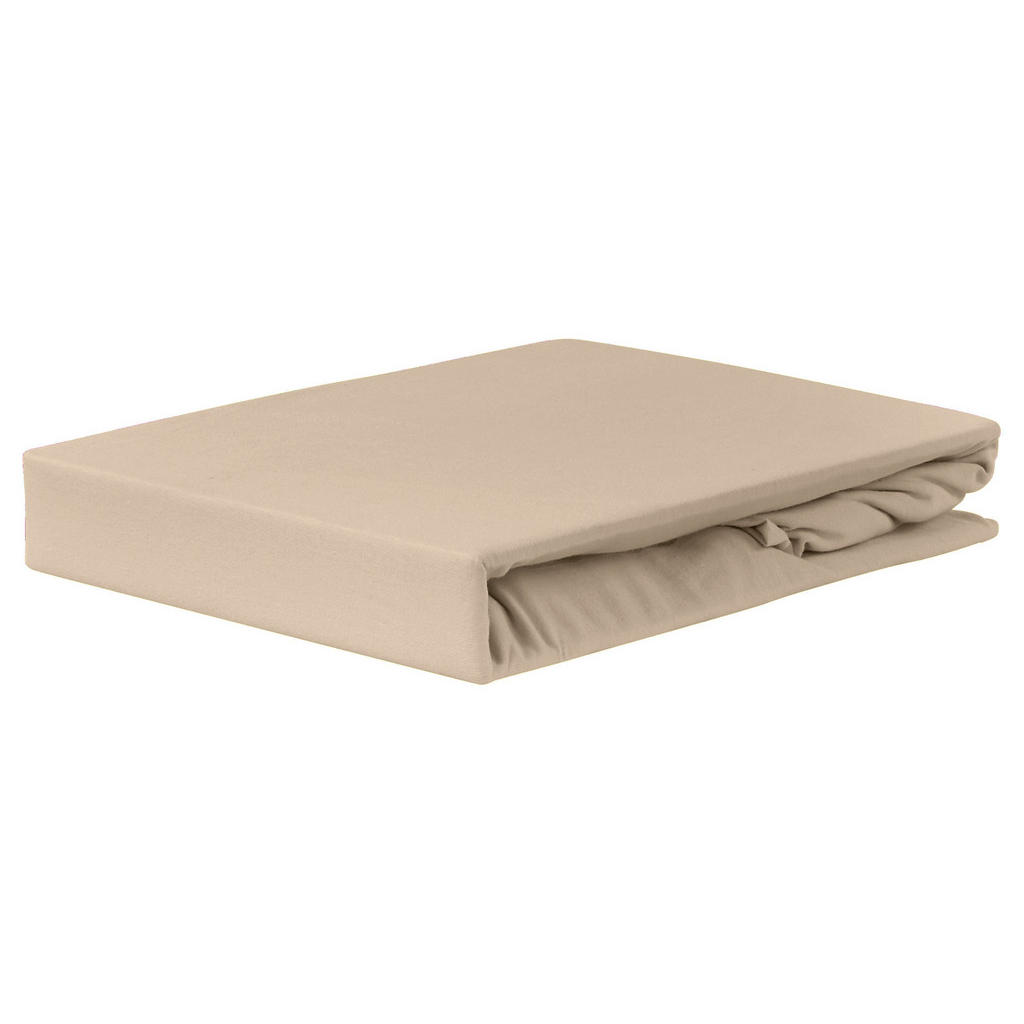 Spannleintuch Jardena Sandbeige 100x200 Cm Baumwolle