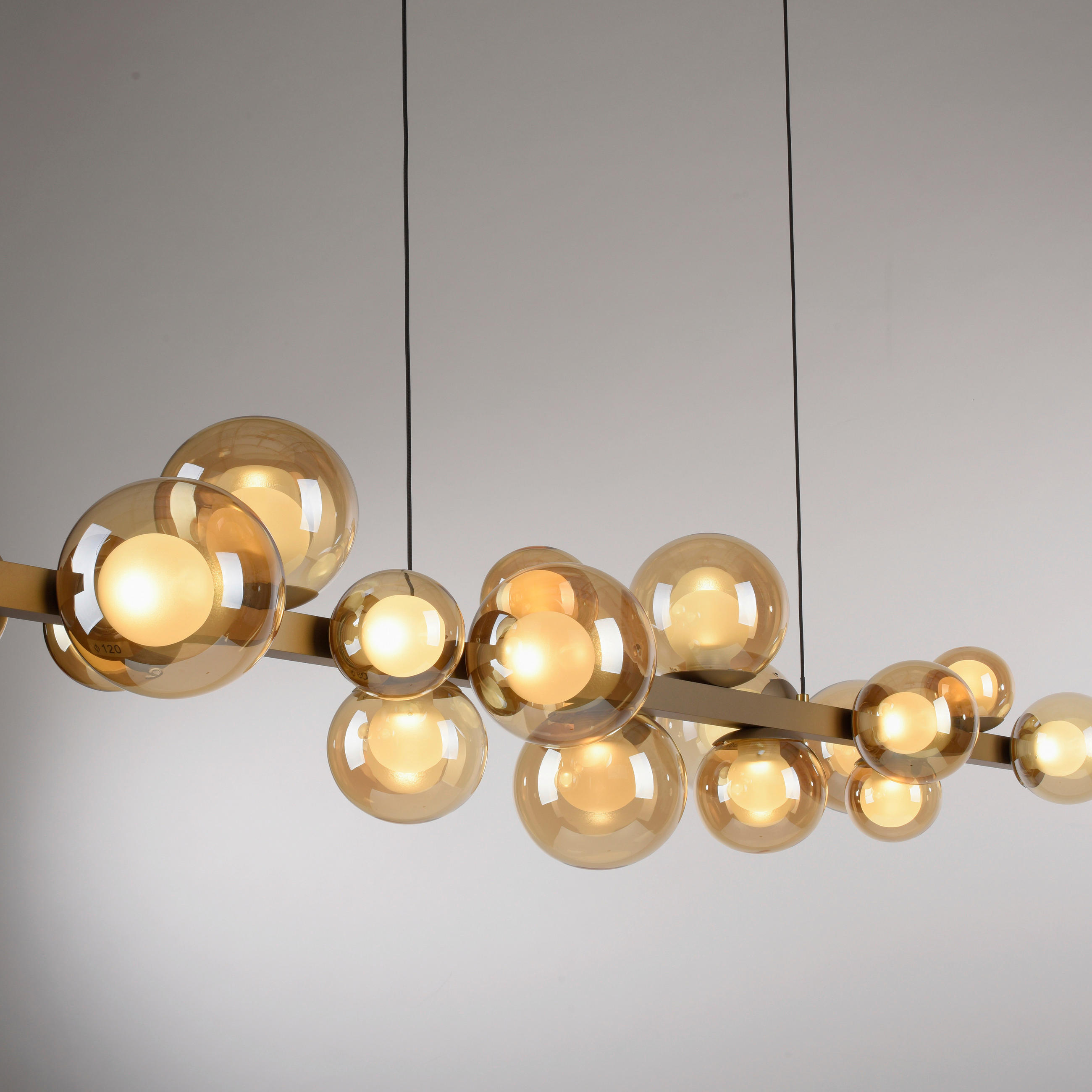 LED-PENDELLEUCHTE 120/29.5/240 cm  - Bronzefarben, Basics, Glas/Kunststoff (120/29.5/240cm) - Neuhaus PURE