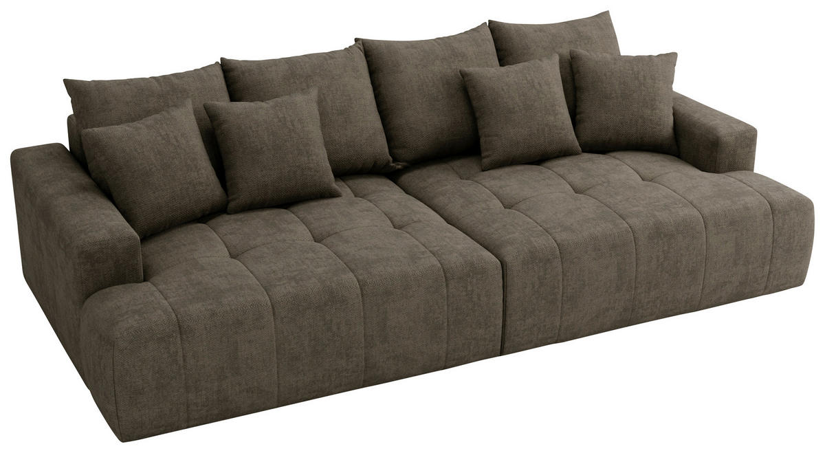 BIGSOFA ADELE in Chenille Dunkelbraun  - Dunkelbraun/Schwarz, Design, Kunststoff/Textil (270/85/136cm) - Livetastic