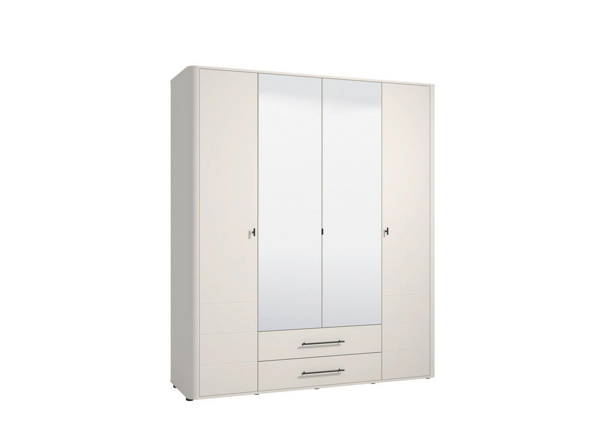 NYÍLÓAJTÓS SZEKRÉNY kasmírszínű  - kasmírszínű/fekete, Basics, műanyag/faalapú anyag (180/211/57cm) - Carryhome