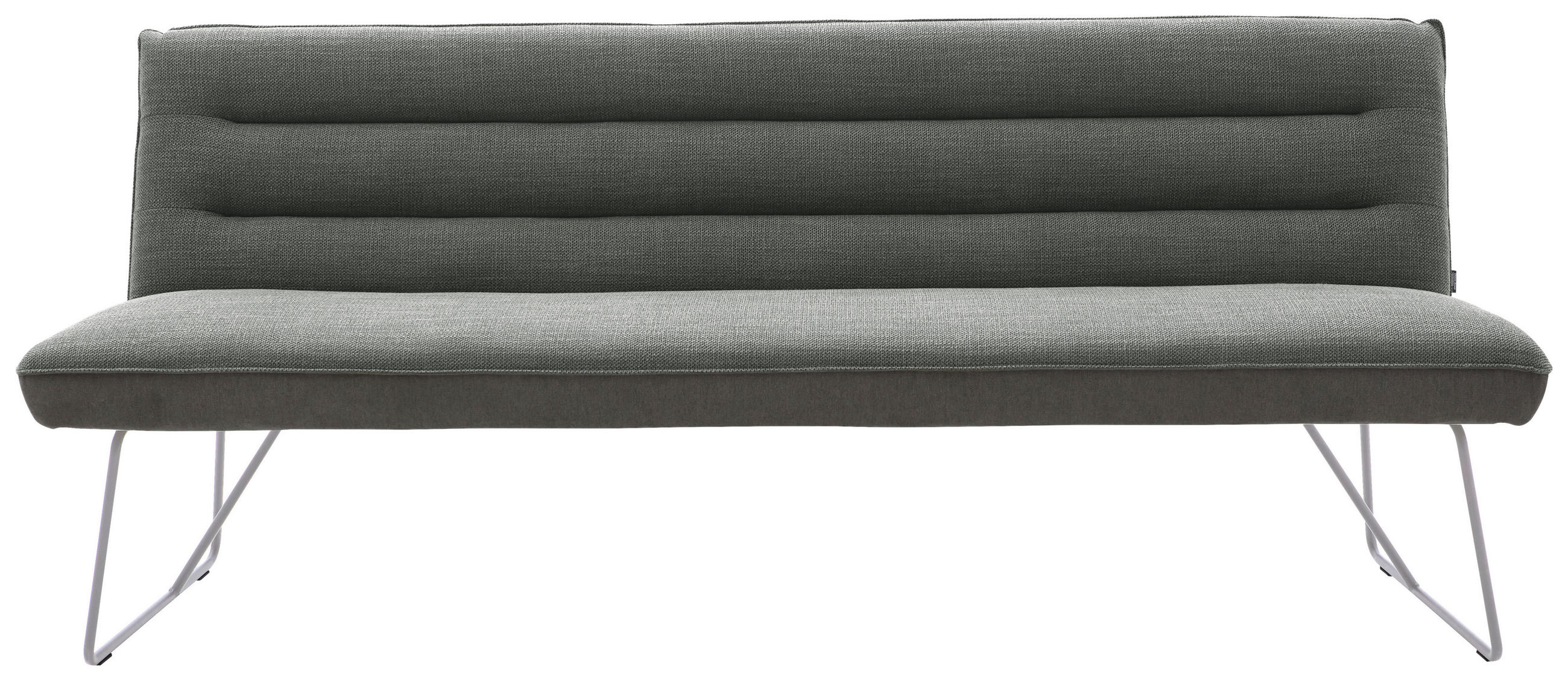SITZBANK 178/89/68 cm Flachgewebe Grau, Edelstahlfarben  - Edelstahlfarben/Grau, Design, Textil/Metall (178/89/68cm) - Dieter Knoll