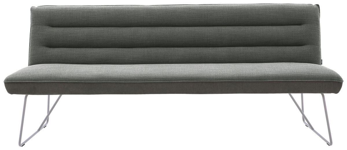 SITZBANK 178/89/68 cm Flachgewebe Grau, Edelstahlfarben  - Edelstahlfarben/Grau, Design, Textil/Metall (178/89/68cm) - Dieter Knoll