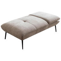 HOCKER Chenille Taupe  - Taupe/Schwarz, Design, Textil/Metall (142/43/80cm) - Moderano