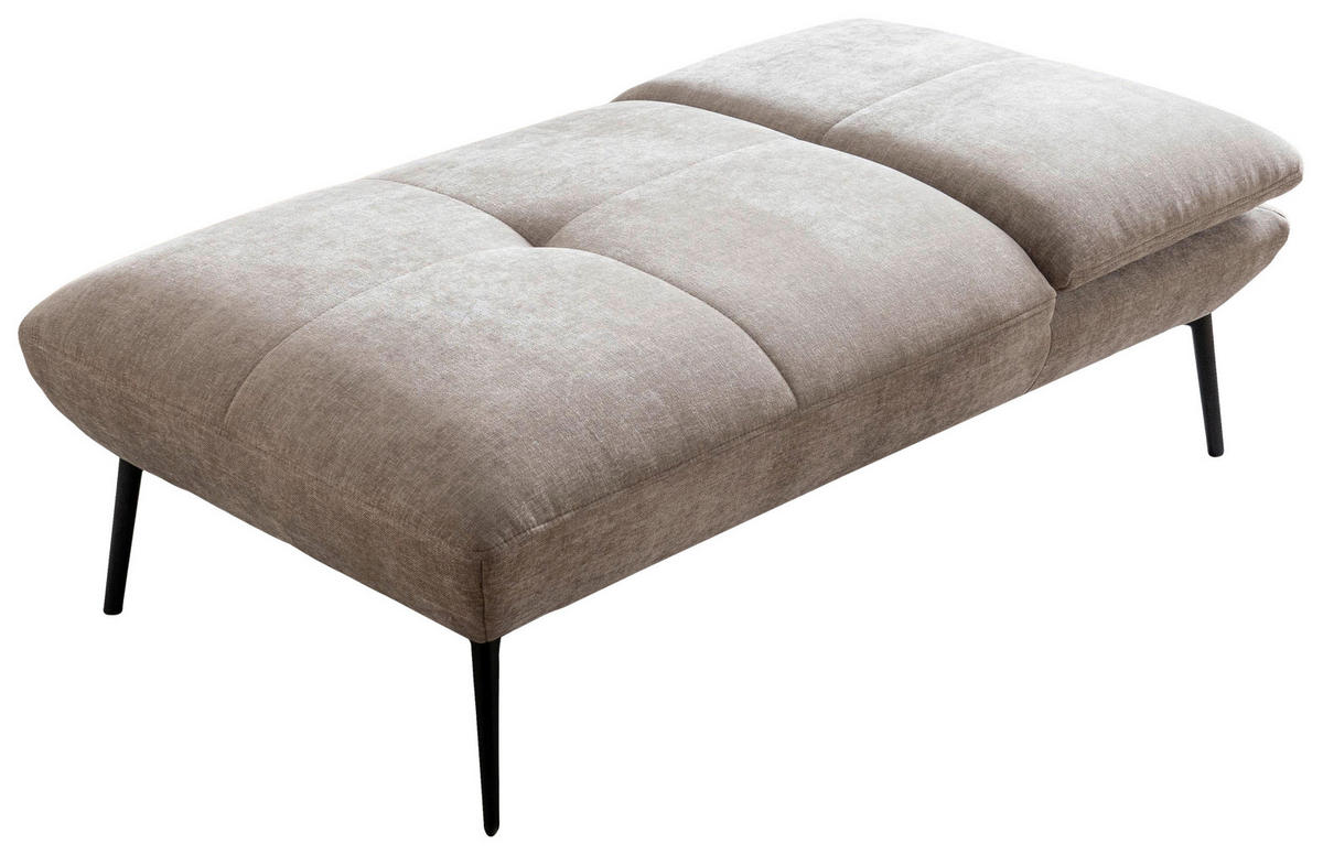 ECKSOFA Taupe Chenille Rücken echt, Sitztiefenverstellung  - Taupe/Schwarz, Design, Textil/Metall (190/320cm) - Moderano