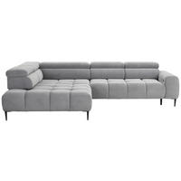 WOHNLANDSCHAFT Grau Cord  - Schwarz/Grau, MODERN, Textil/Metall (216/300cm) - Welnova