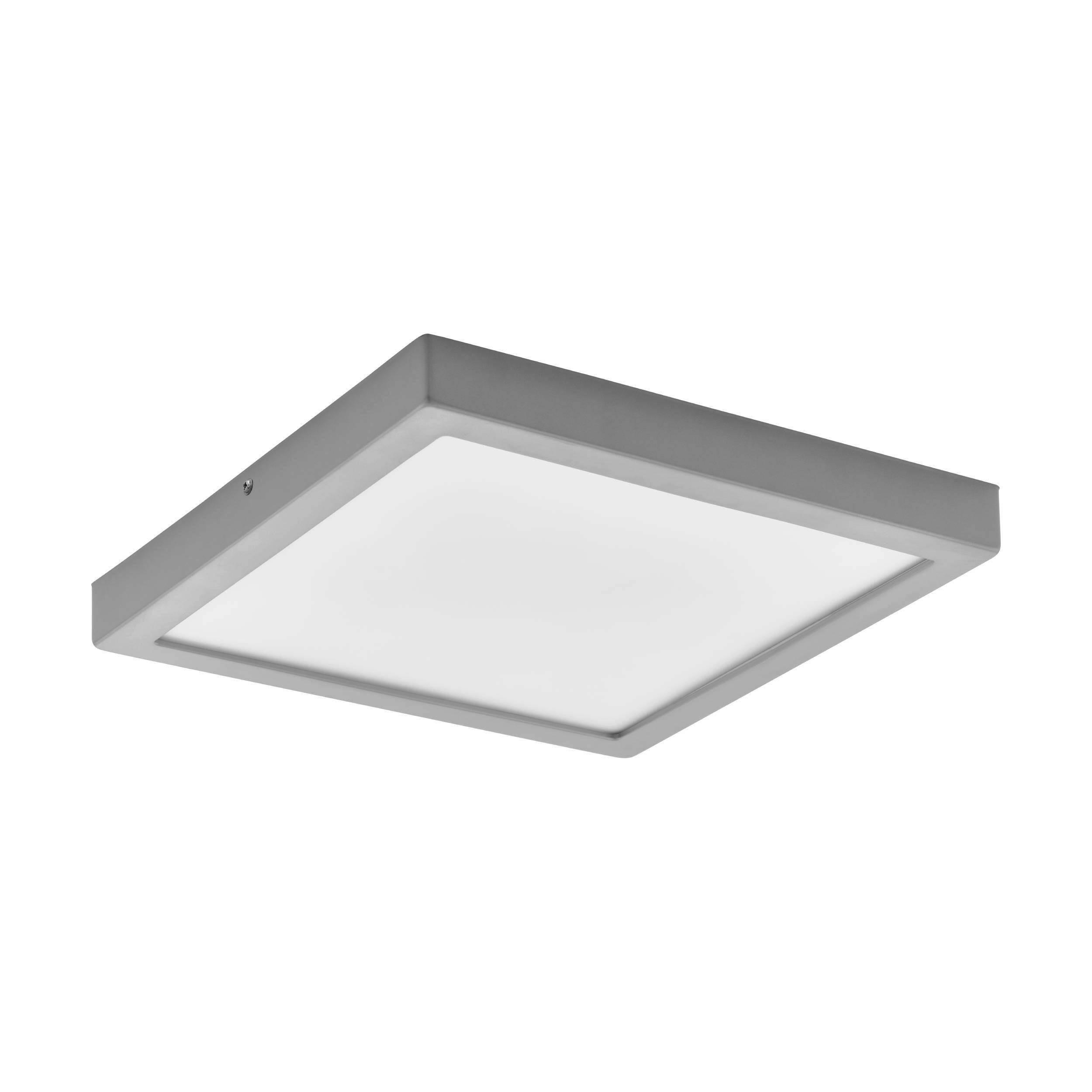 DECKENLEUCHTE 30/30/3,2 cm   - Silberfarben/Weiß, Basics, Kunststoff/Metall (30/30/3,2cm) - Eglo